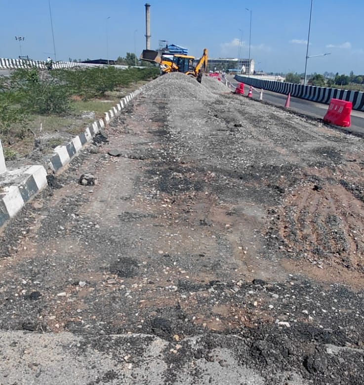 Kiratpur bypass road on Meerut-Pauri highway again broken