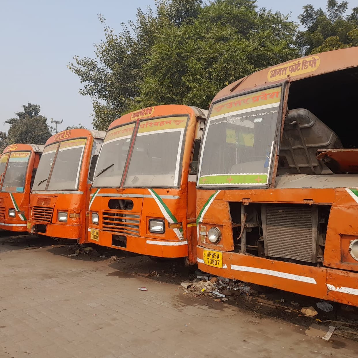Unfit roadways buses running on the roads