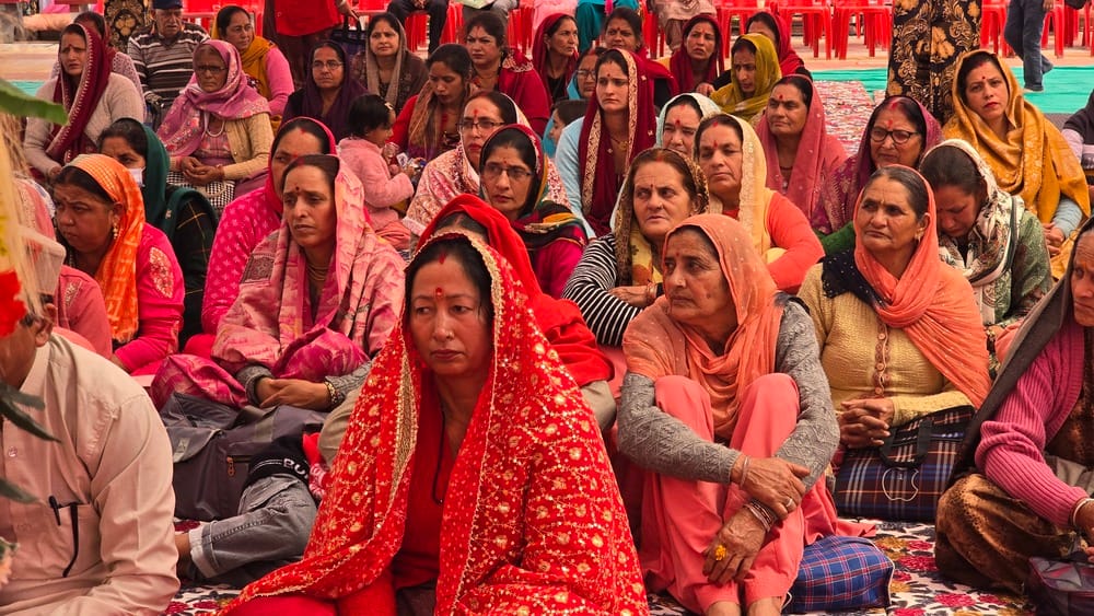 Crowds of devotees gathered at Avahadevi temple
