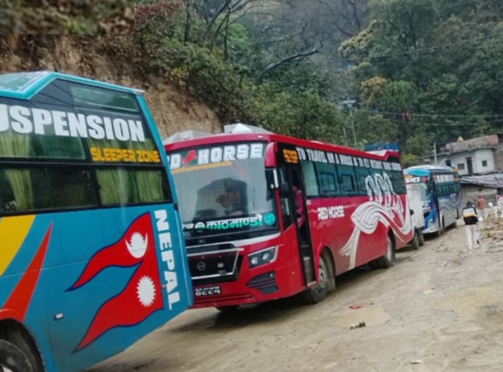 Rain causes traffic jams in Nepal