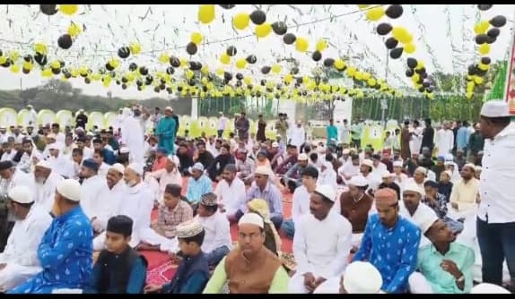 Heads bowed in prostration, prayers were offered for peace and tranquility.
