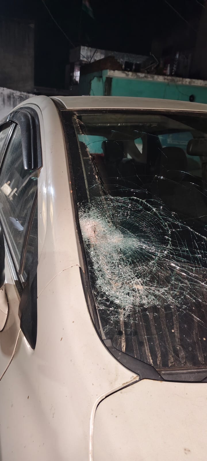 Attempt to stop the car by hitting it with a stick