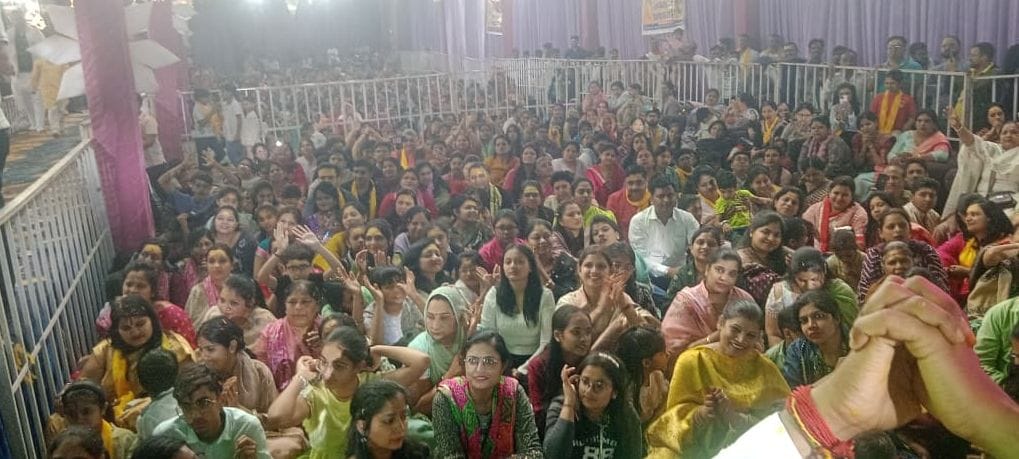 Devotees Sway to the Music at the Shri Banke Bihari Mahotsav at HUDA Ground