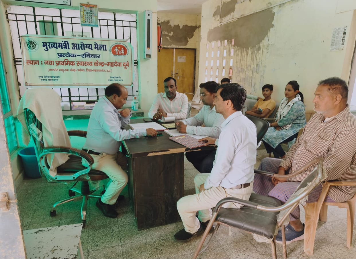 Health Fair: Crowd of patients suffering from fever and cough
