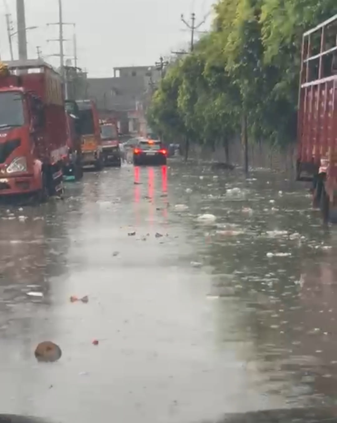 One crore rupees were washed away in the drains...dirty water on the road