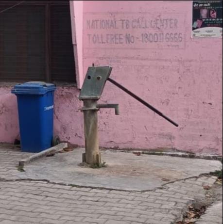 Public water supply system in the city collapsed, people were forced to buy water to drink.