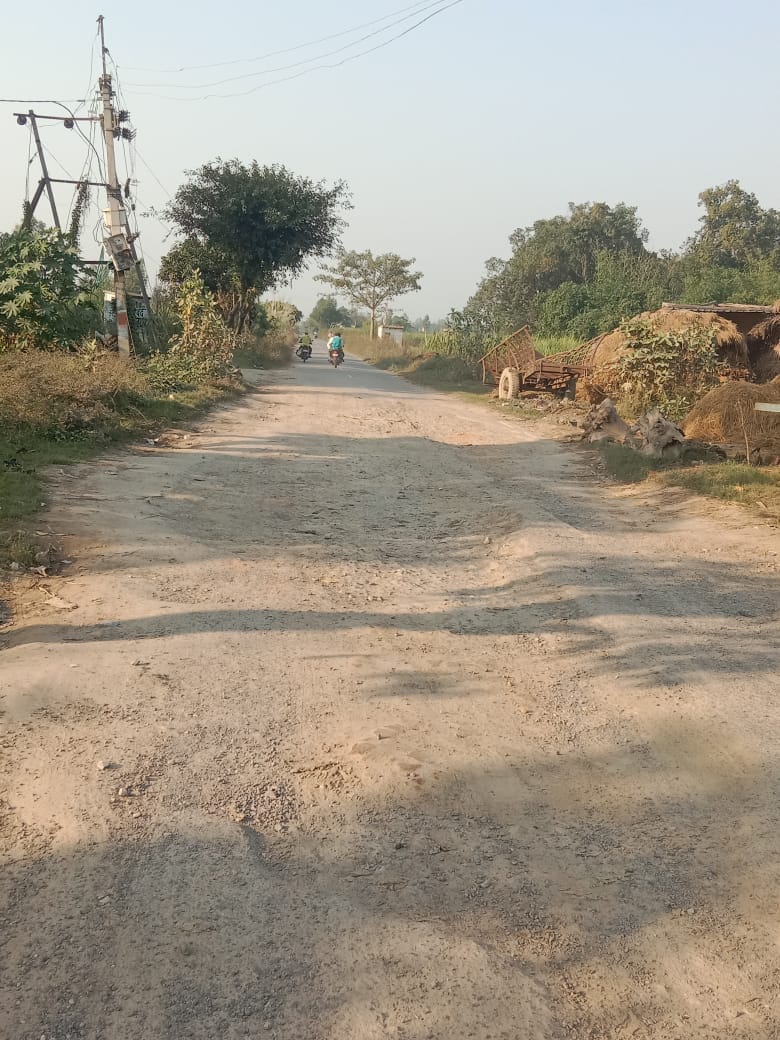 Hanuman Temple Road in a dilapidated condition, potholes trouble pedestrians