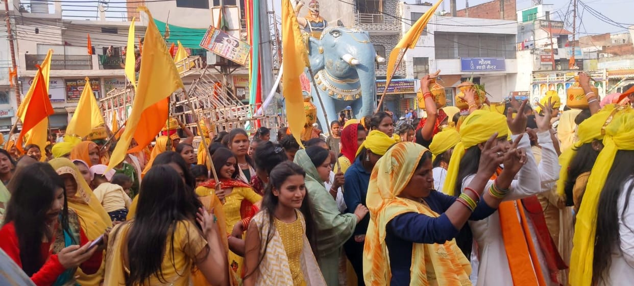 A grand procession was taken out on the birth anniversary of Nishadraj.