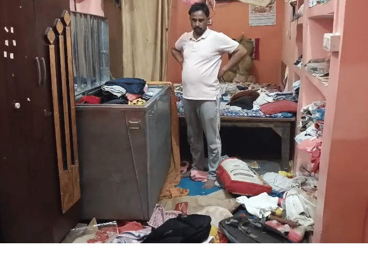 Thieves entered through the roof and stole cash and jewellery.