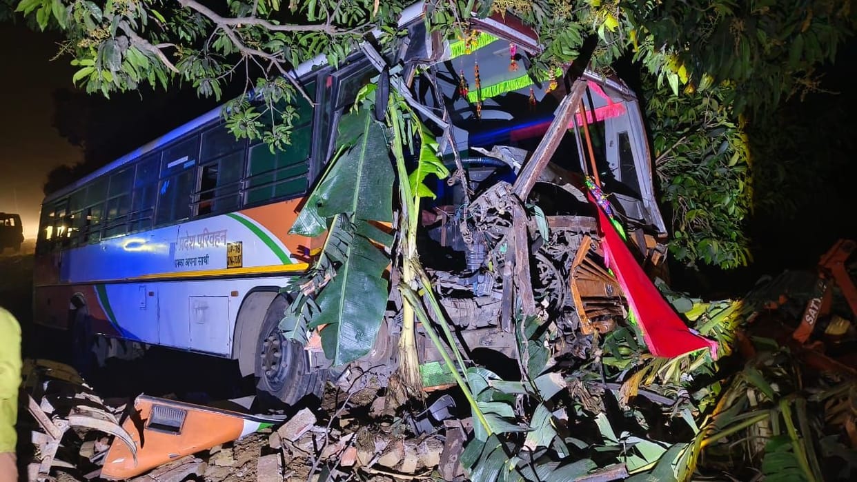 Uncontrolled roadways bus rams into house, two passengers injured