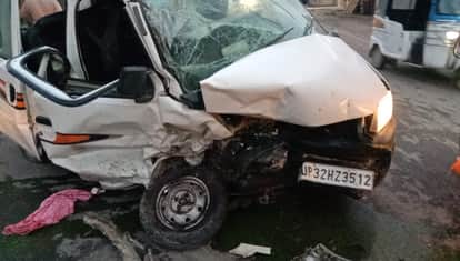 High-speed van and car collide head-on, nine injured