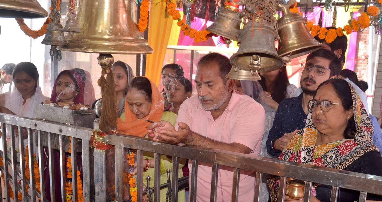 Somewhere there was kirtan and somewhere the mother's shrine was decorated