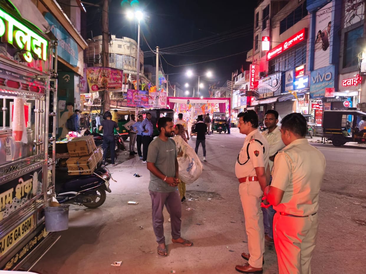Police patrolled on foot to review security arrangements