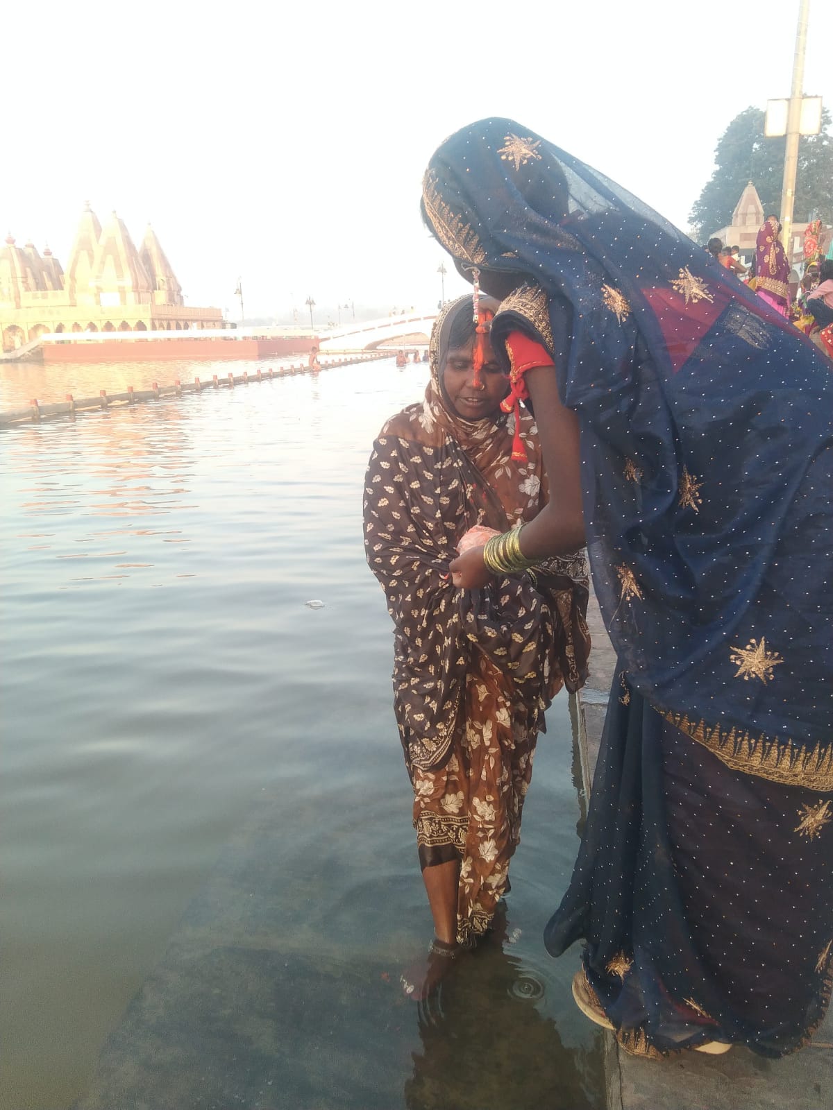The Chaitra Chhath Puja concludes with offerings to the rising sun.