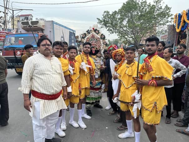 औरंगाबाद में महाकाली के जुलूस में शामिल लांगुरिया। संवाद