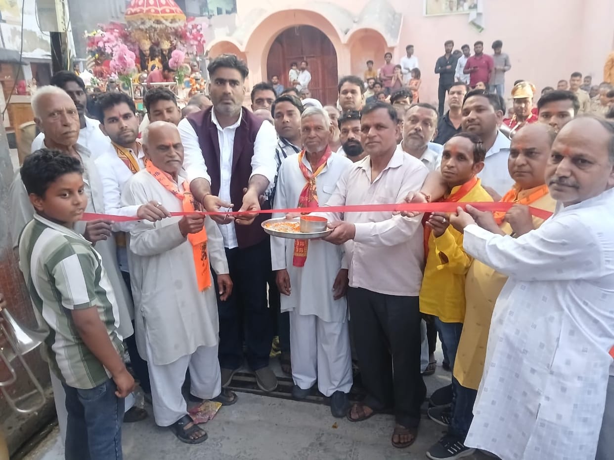 A procession was taken out after worshipping Durga.