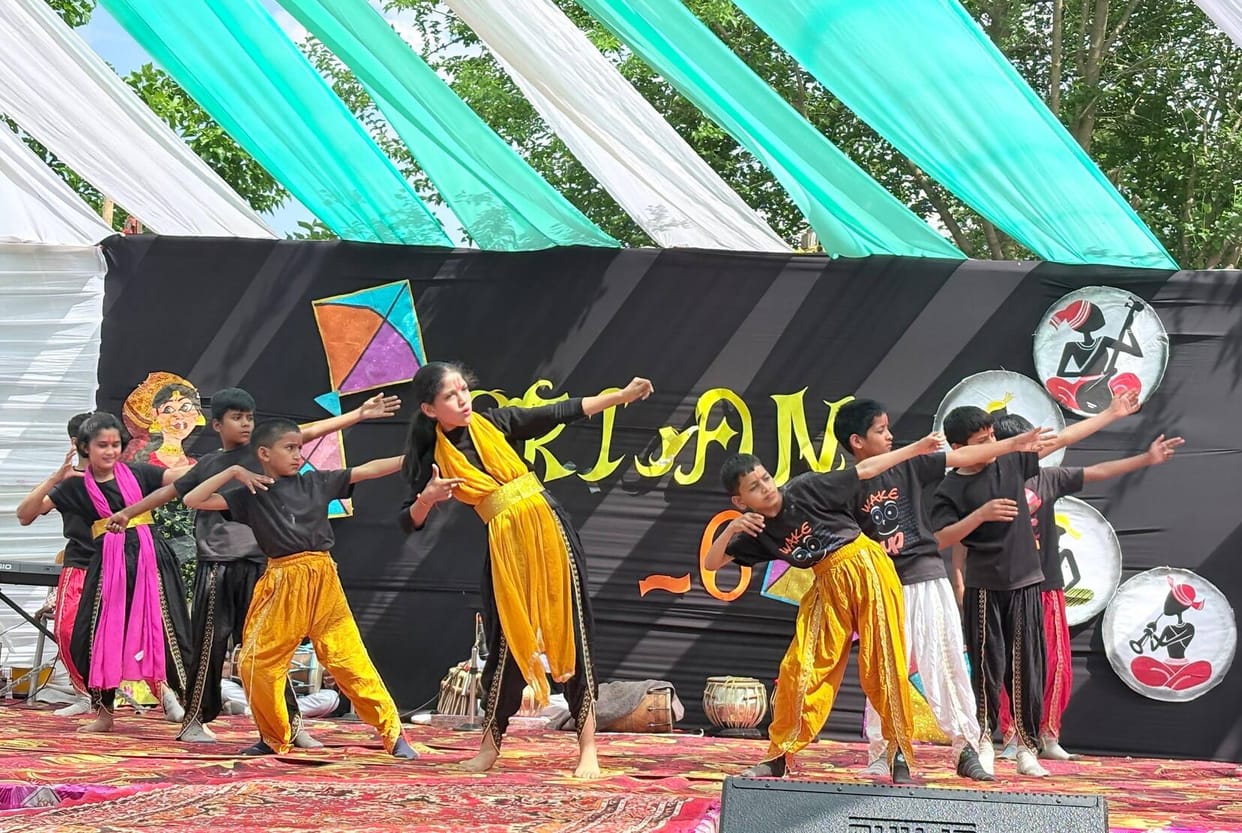 Students staged a play at the annual function.
