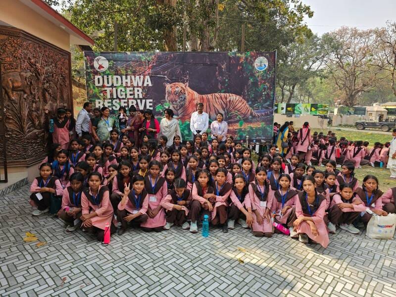A trip to Dudhwa was memorable, seeing the tiger and rhino, 200 girls were delighted