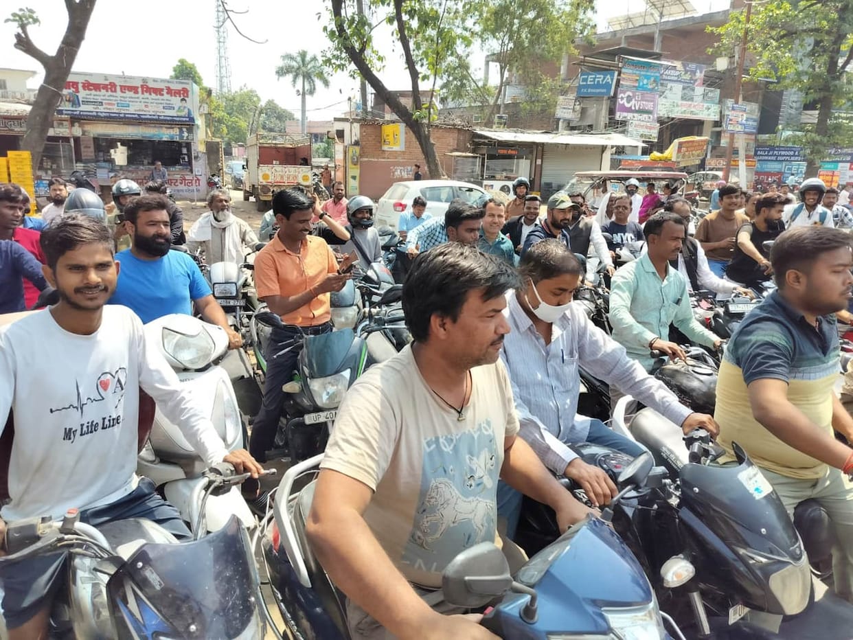Crowds gathered for petrol, many pumps ran out of fuel.