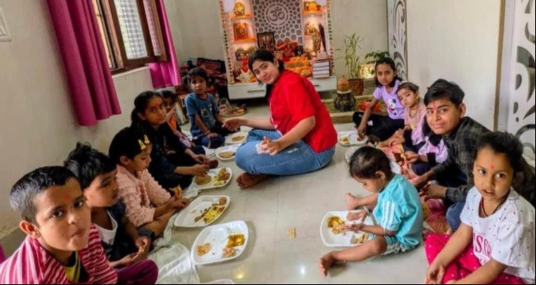 The girls were given food, gifts and blessings