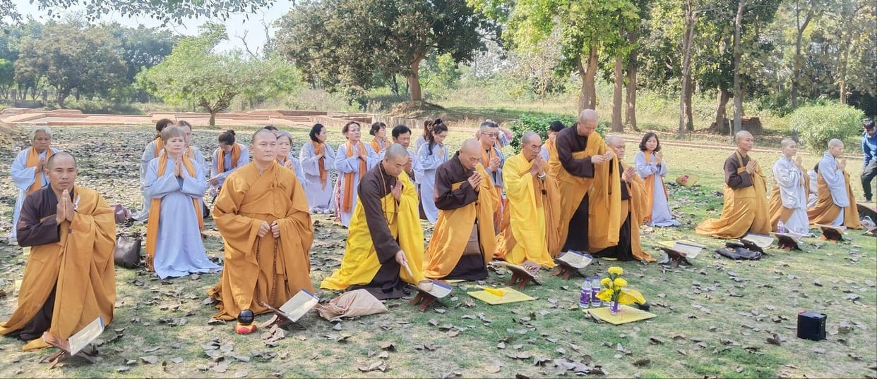 A 40-member team of Vietnamese followers reached Sravasti.