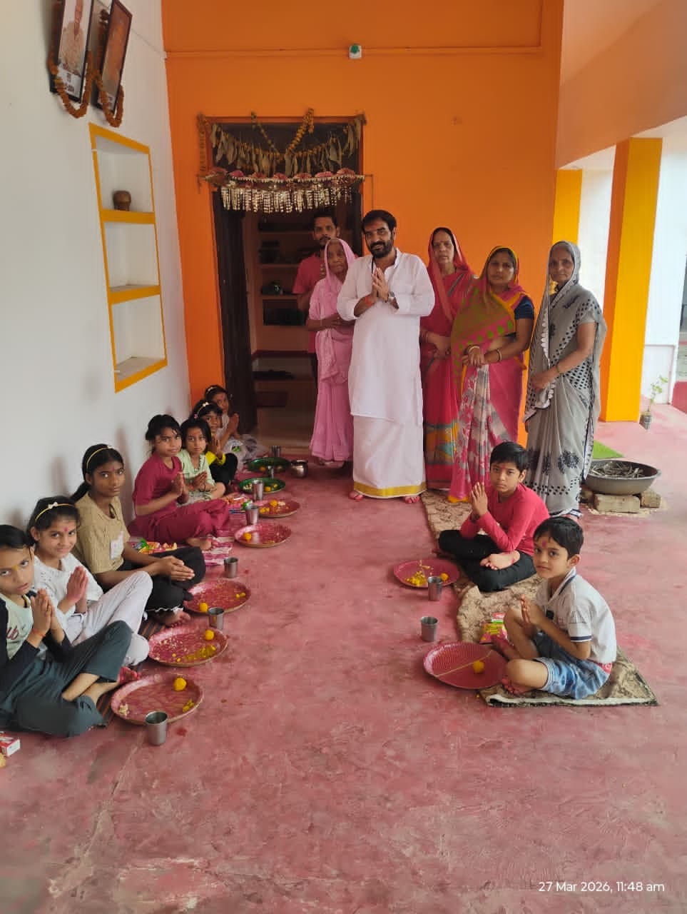 On Chaitra Ram Navami, girls were fed and their blessings were taken.