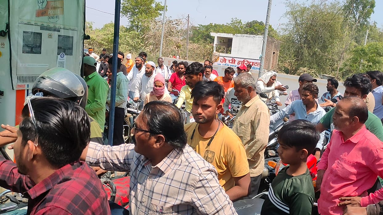 30% of the district's petrol pumps were closed by evening.