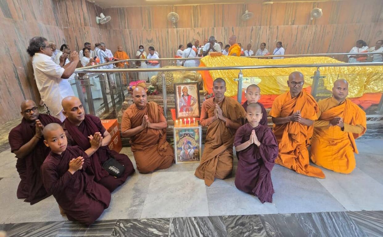Emperor Ashoka's birth anniversary was celebrated at the Mahaparinirvana Temple.