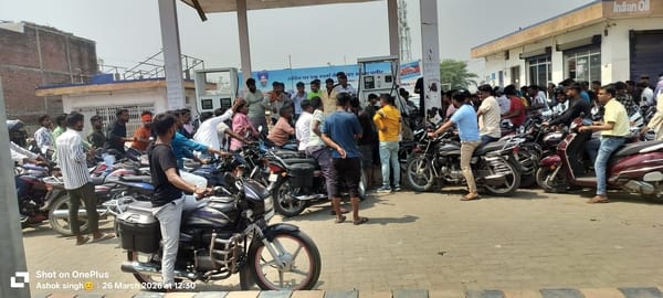 People Arrive with Drums and Gallons; Petrol Pumps Run Dry Due to Sudden Surge in Demand.