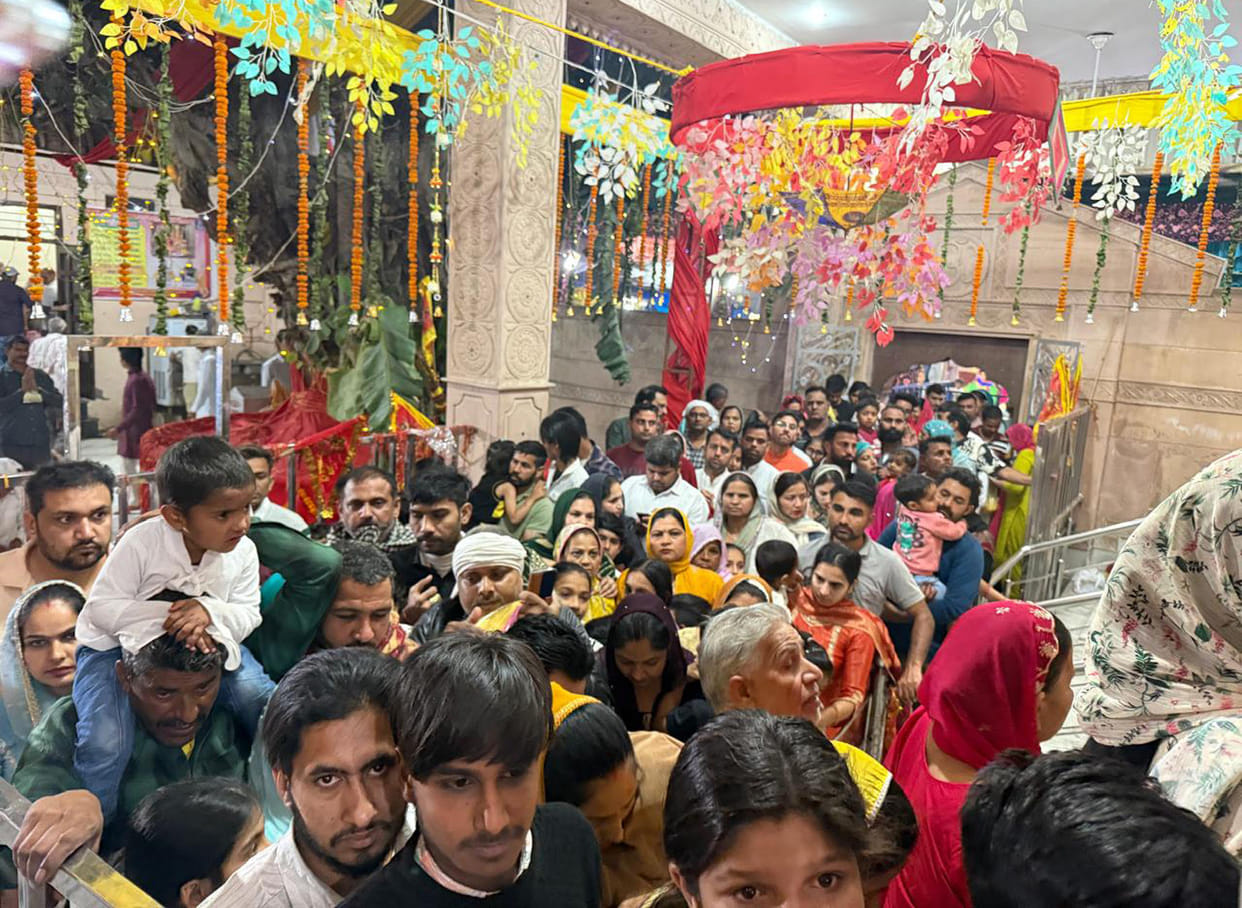 Devotees throng Mansa Devi Temple on Ashtami