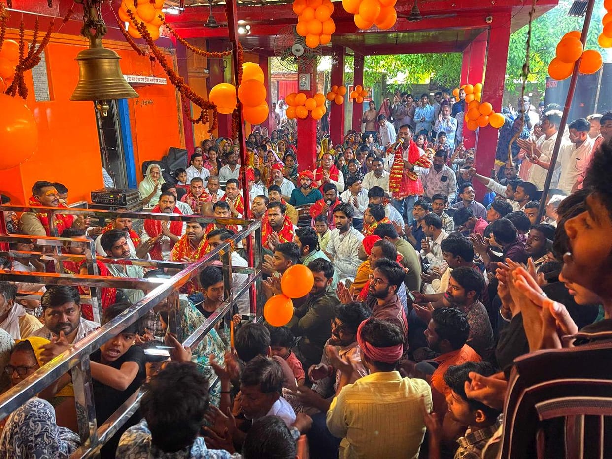 Crowds of devotees gathered at Devi temples on Ashtami