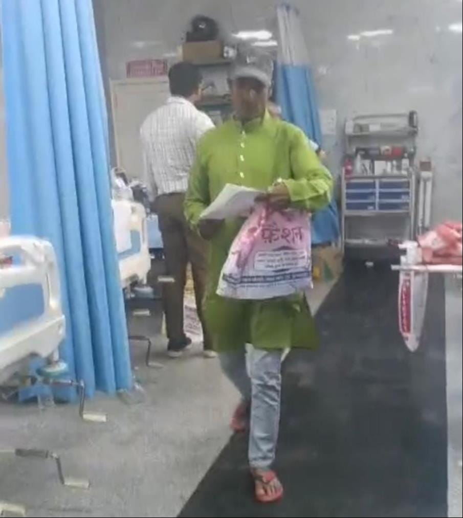 People walking around in the trauma ventilator unit wearing shoes and slippers