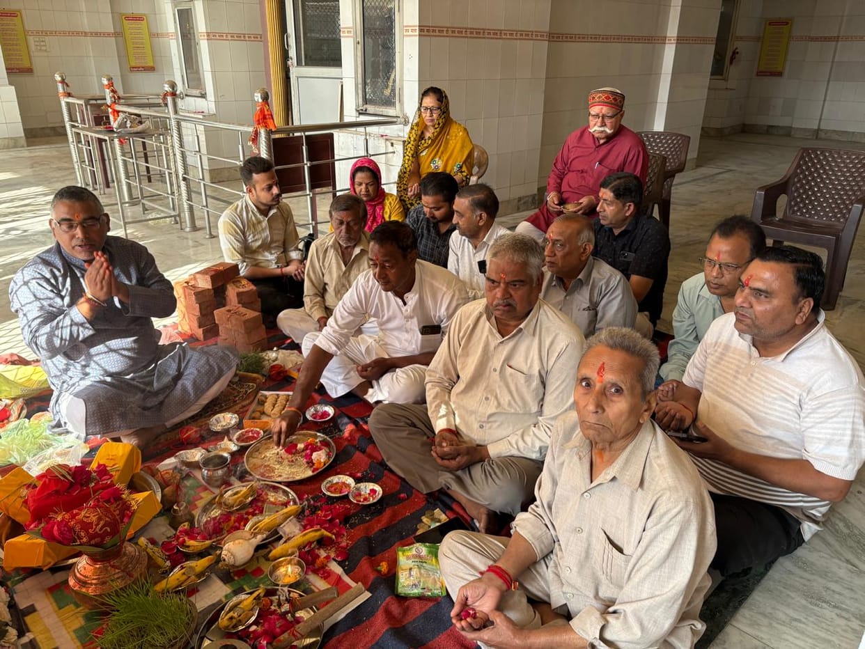 Foundation stone laying ceremony of the temple building of Shri Khatu Shyam