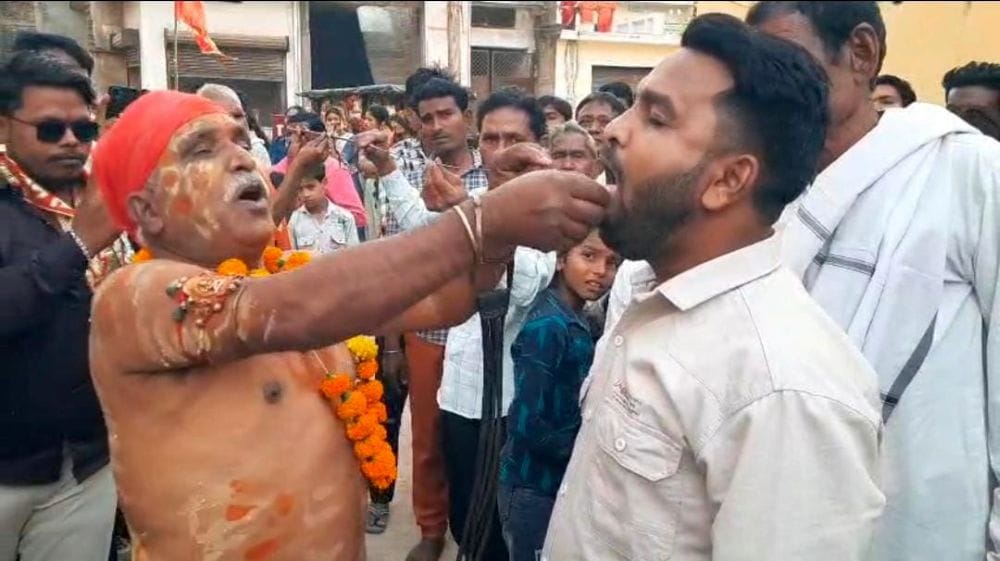 Jaware procession started with music and dance, devotees showed their faith by piercing the song.