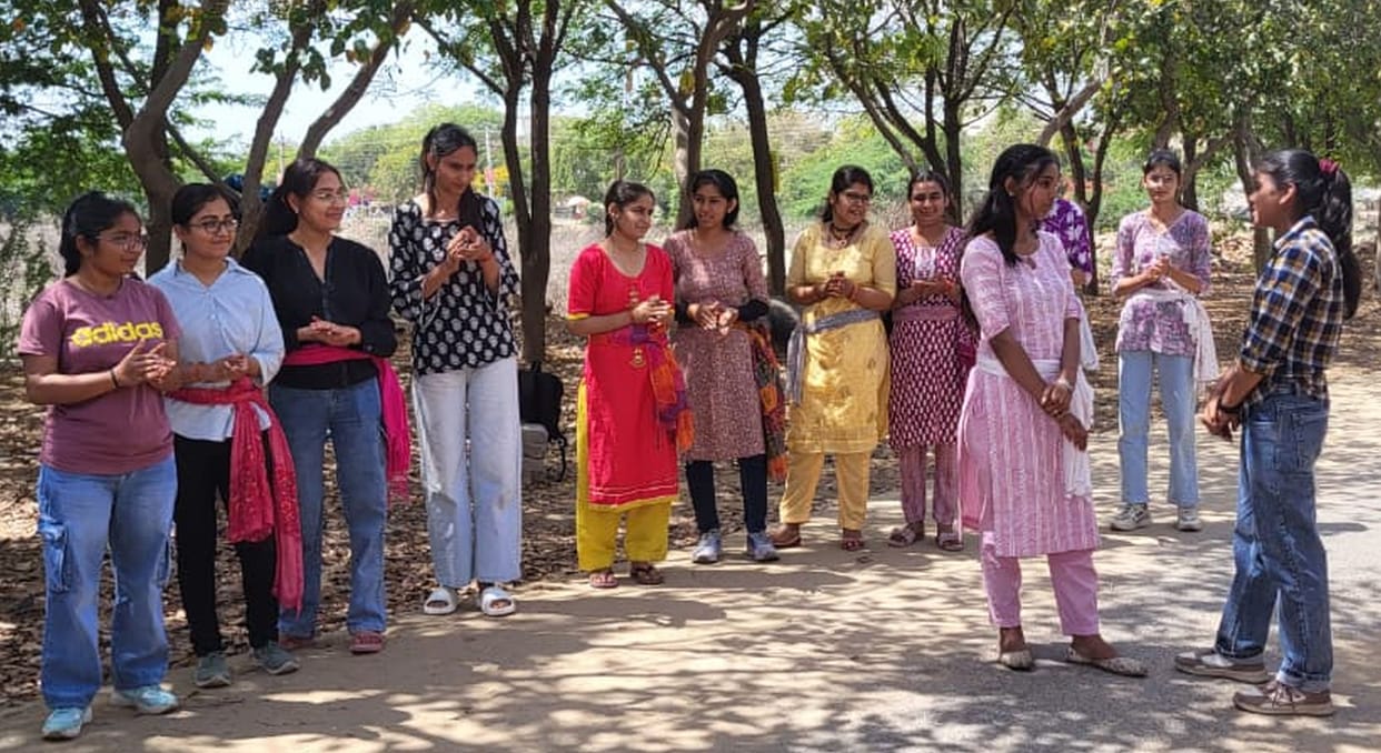 Through drama, girl students created awareness against drug abuse.
