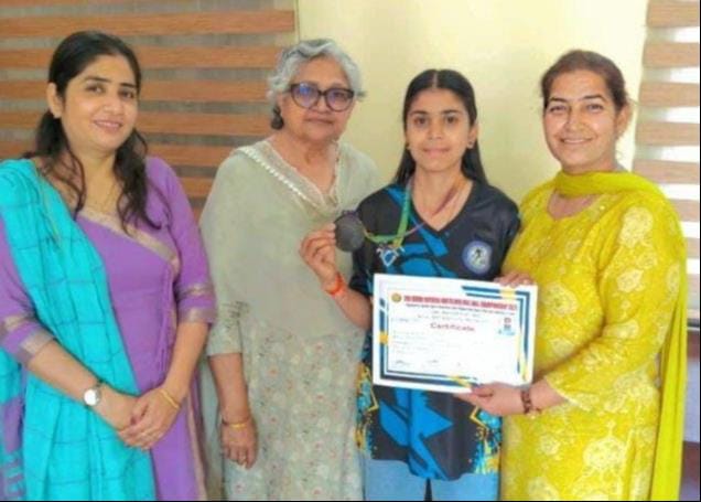 Senior National North Zone Roll Ball Championship winner Sonia welcomed