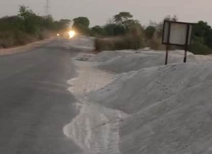 Protest warning over land grabbing debris dumped on roadside korba