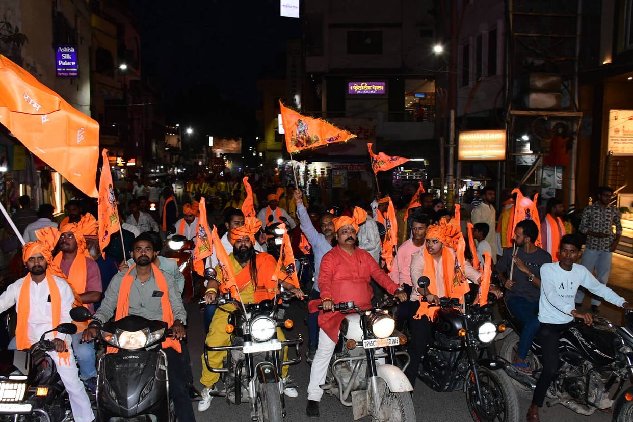 Sanatan Raksha Parishad and BJYM organised a grand procession on Ram Navami