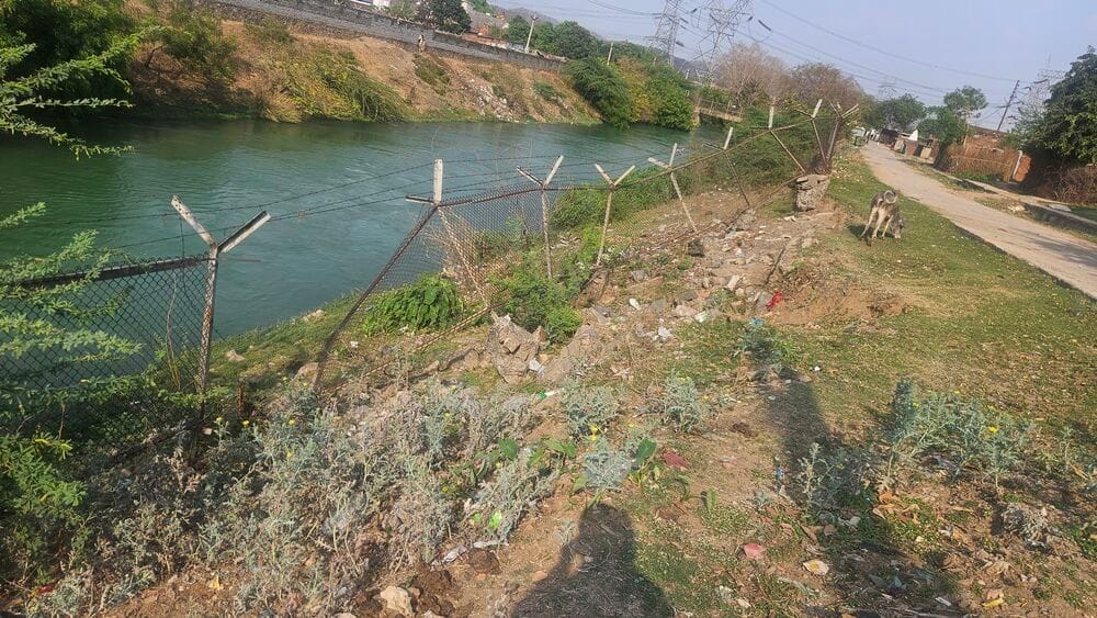 The damaged protective wall of the discharge channel is not being repaired.