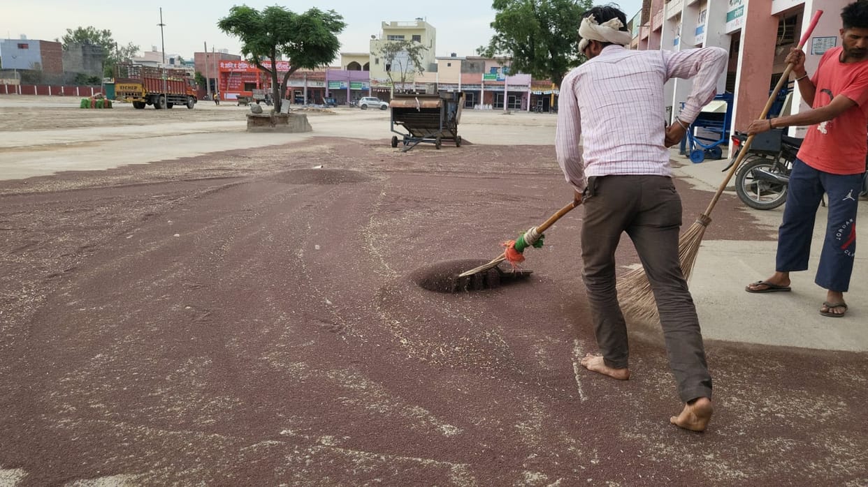 Mustard procurement failed on the first day, as biometric verification became difficult.