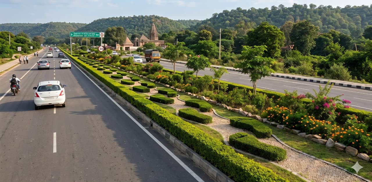 फोटो- 29सीकेटीपी 11 बेड़ी पुलिया से शंख चौराहा तक डिवाइडर को इस तरह से जाएगा संवारा।