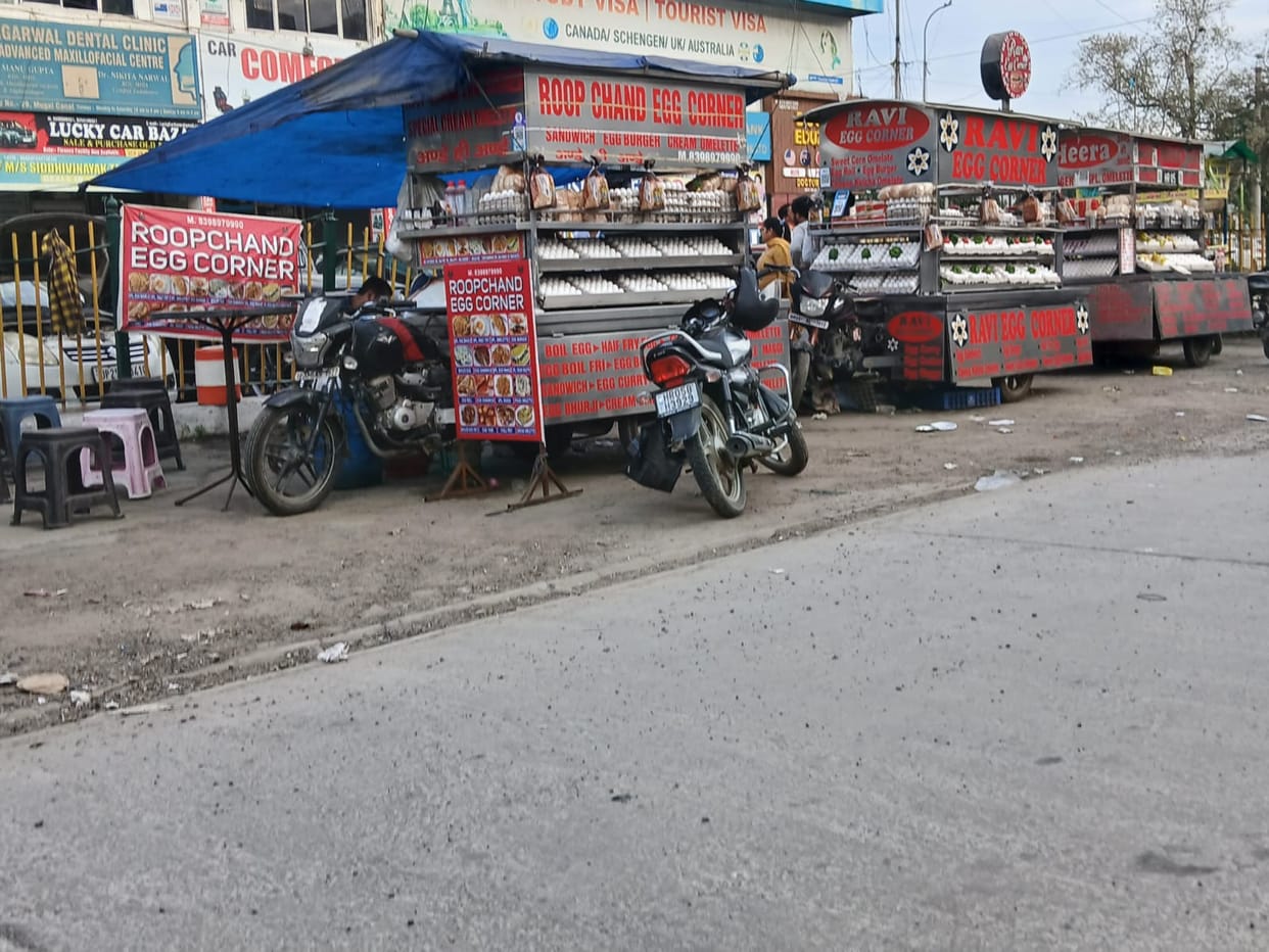 The road from the railway station to the bus stand is also occupied, causing inconvenience to pedestrians.