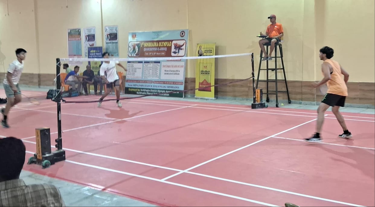 Badminton Players Strike Shots; Deepak Tops Boys' Category, Adya from Obra Leads Girls' Category