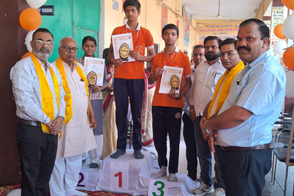 Meritorious students were honored after the declaration of exam results