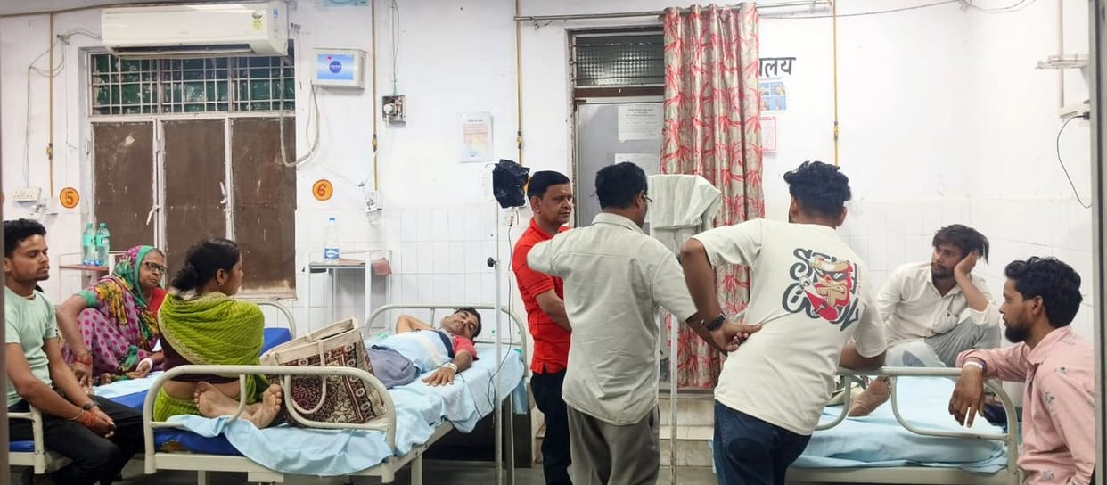 The AC is off, the ceiling fan is not providing any air, the patients are suffering from humidity and heat.