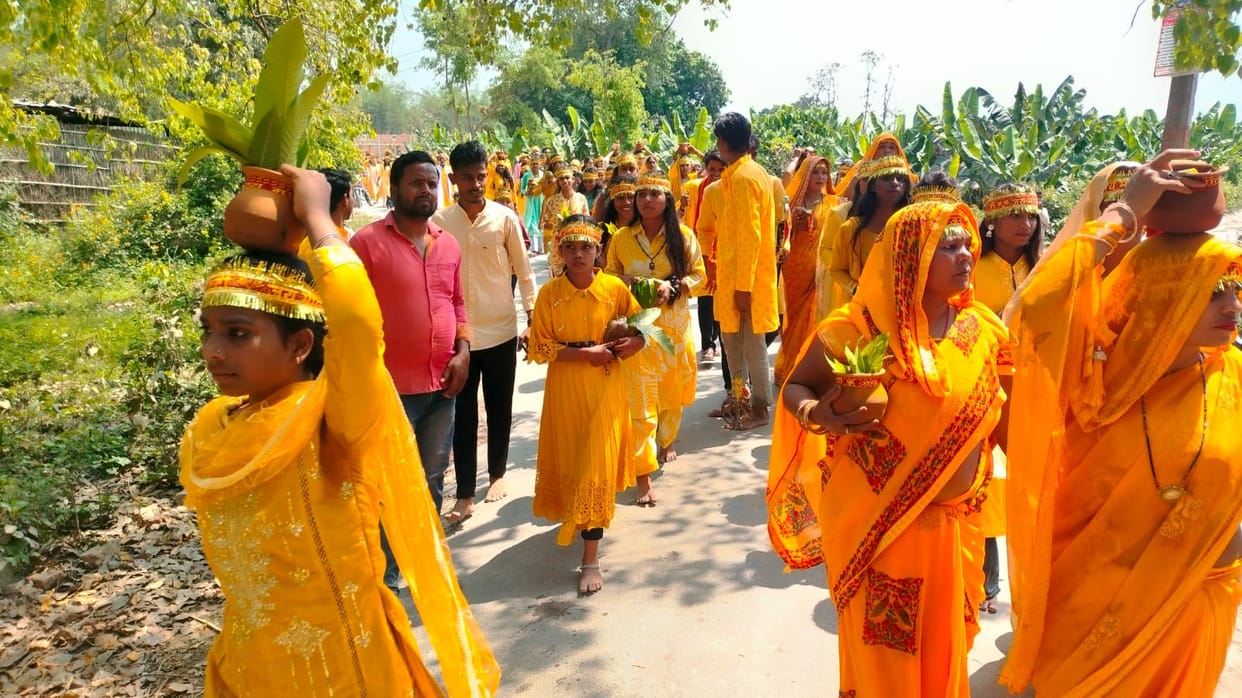 The Prana Pratishtha rituals commenced with a Kalash Yatra.