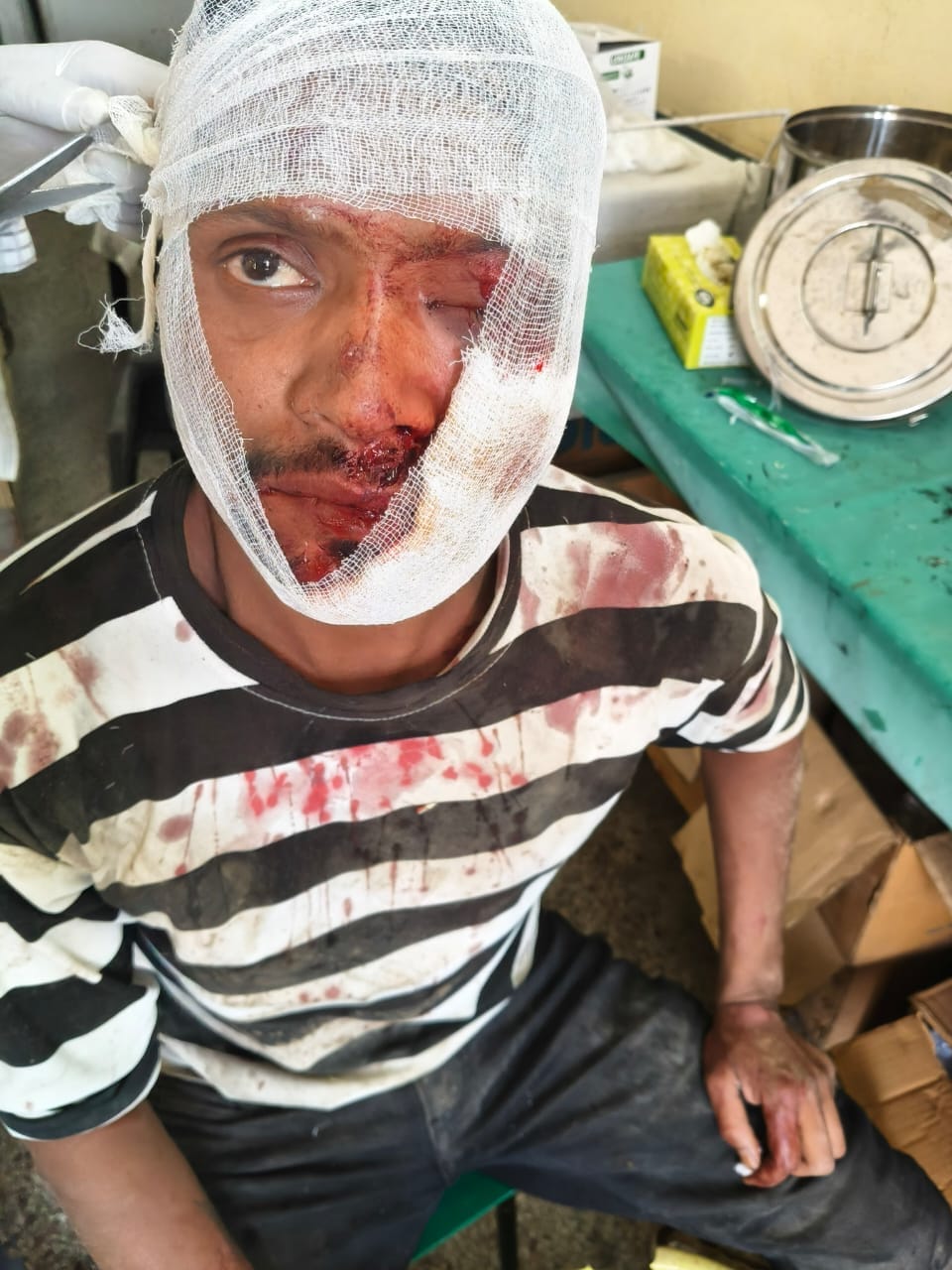 Bike skids at Tehra turn