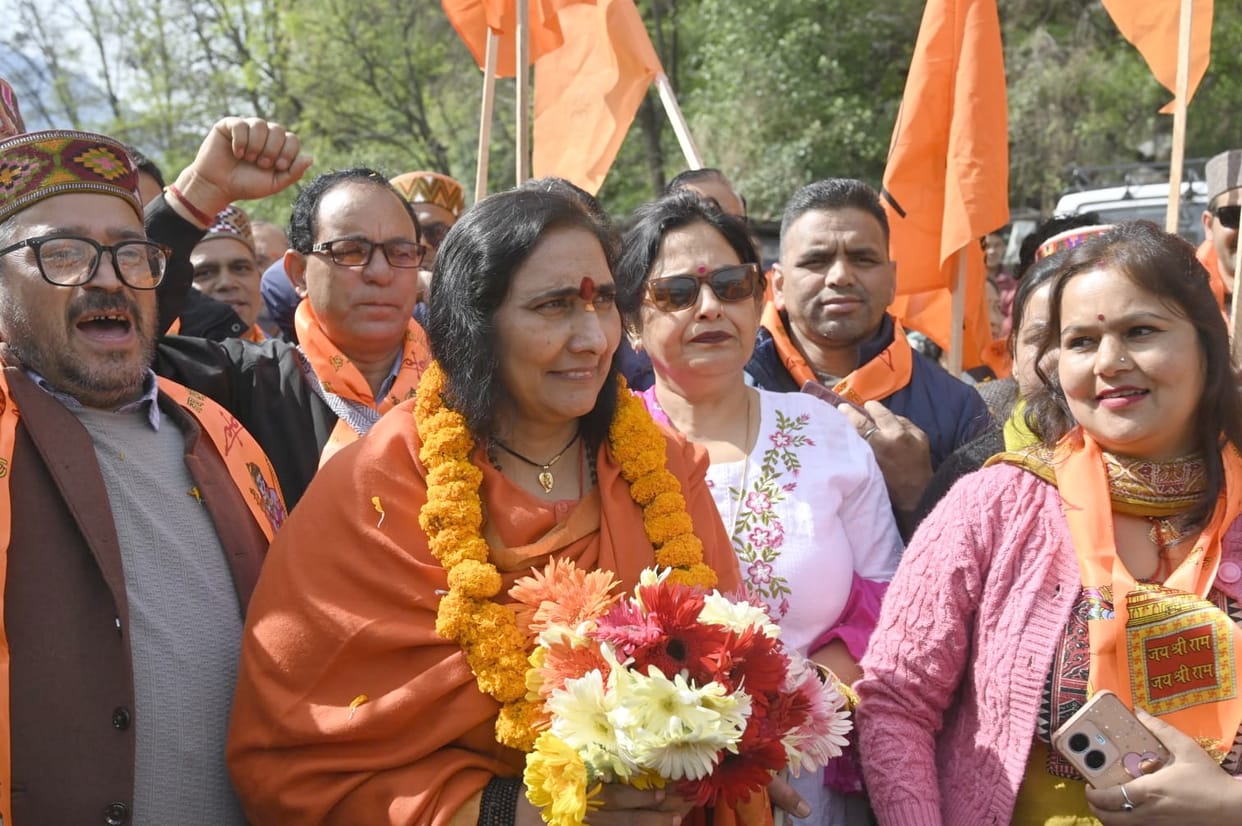 Grand welcome to Sadhvi Ritambhara in Patlikuhal