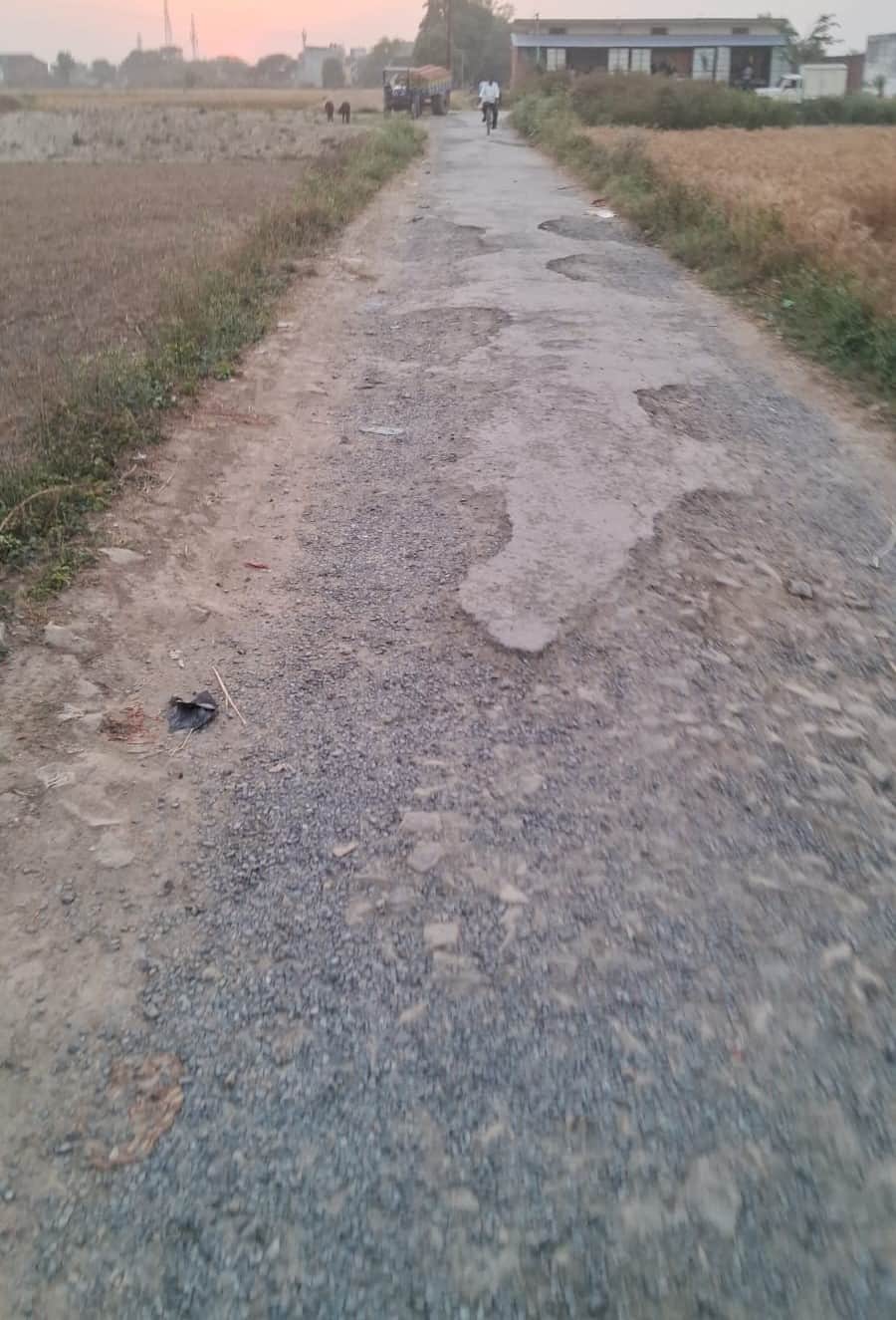 कंसरायपुर से राघोपुर, हरीरामपुर जाने वाला जर्जर मार्ग। संवाद