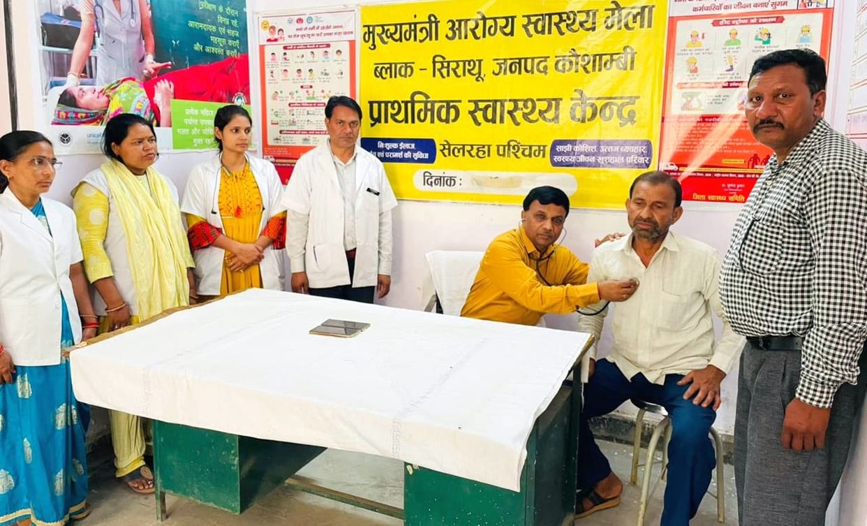 Health Fair: Crowds of patients suffering from skin, allergy, sugar and blood pressure
